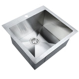 Stainless steel kitchen sink, silver single bowl 53x50cm