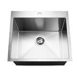 Stainless steel kitchen sink, silver single bowl 53x50cm