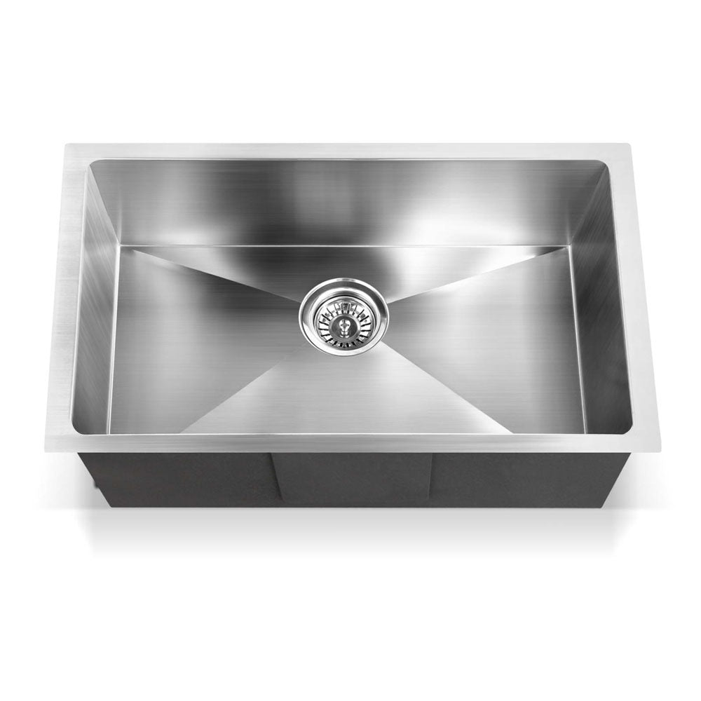 Kitchen sink, stainless steel silver single bowl 70x45cm