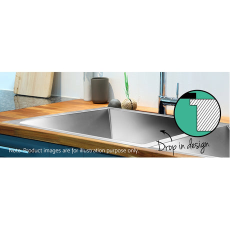 Kitchen sink, stainless steel silver double bowl 77x45cm