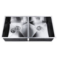 Stainless steel kitchen sink, silver double bowl 86x44cm