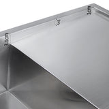 Stainless steel kitchen sink, silver single bowl 87x45cm
