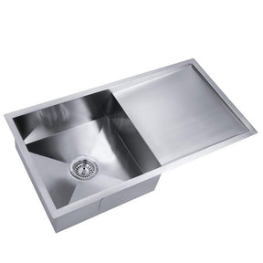 Stainless steel kitchen sink, silver single bowl 87x45cm