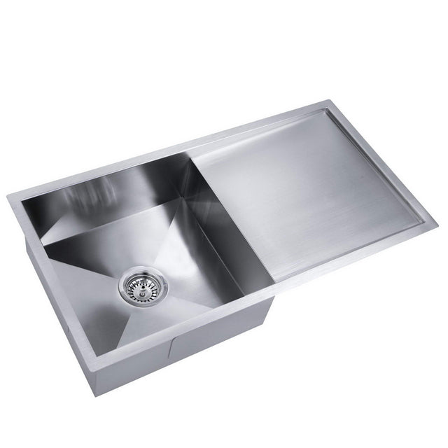 Stainless steel kitchen sink, silver single bowl 87x45cm