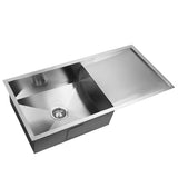 Stainless steel kitchen sink, silver single bowl 96x45cm