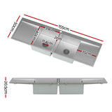 Stainless steel kitchen sink, double bowl 155x50cm satin finish