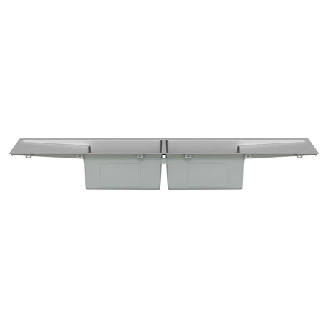 Stainless steel kitchen sink, double bowl 155x50cm satin finish