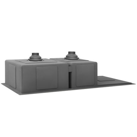 Stainless steel kitchen sink, black double bowl 100x45cm