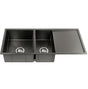 Stainless steel kitchen sink, black double bowl 100x45cm