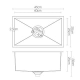 Stainless steel kitchen sink, black single bowl 45x30cm