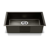 Stainless steel kitchen sink, black single bowl 45x30cm