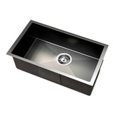 Stainless steel kitchen sink, black single bowl 45x30cm
