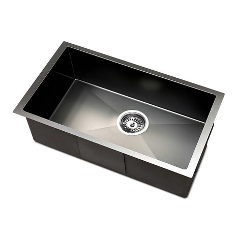 Stainless steel kitchen sink, black single bowl 45x30cm