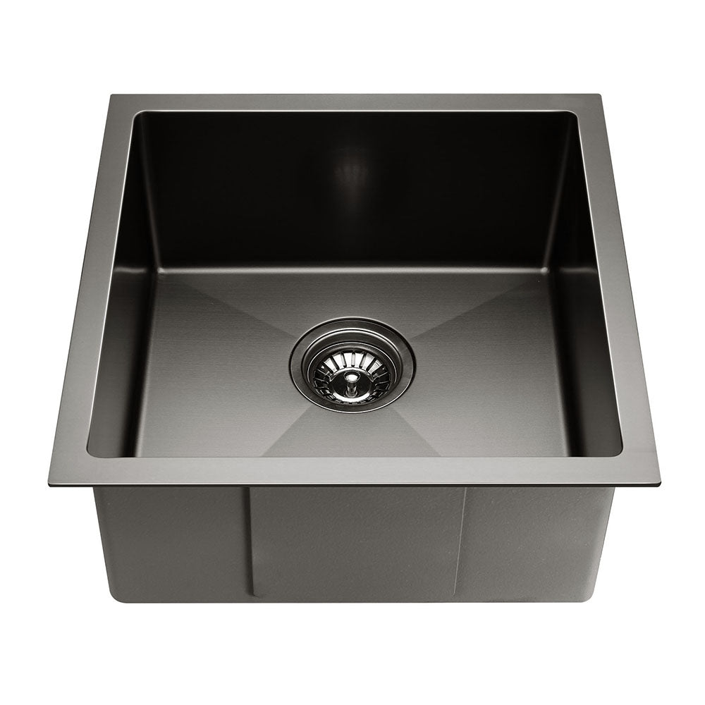 Stainless steel kitchen sink, black single bowl 44x44cm