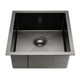 Stainless steel kitchen sink, black single bowl 44x44cm