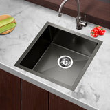 Stainless steel kitchen sink, black single bowl 44x44cm