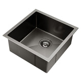 Stainless steel kitchen sink, black single bowl 44x44cm