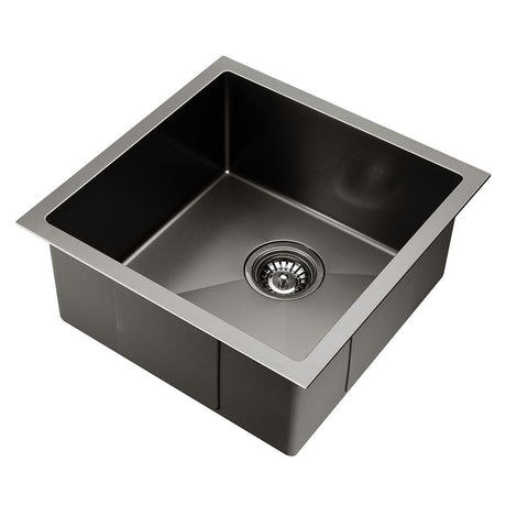 Stainless steel kitchen sink, black single bowl 44x44cm