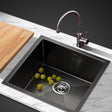Stainless steel kitchen sink, black single bowl 51x45cm