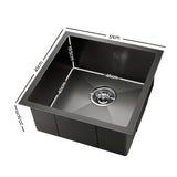 Stainless steel kitchen sink, black single bowl 51x45cm