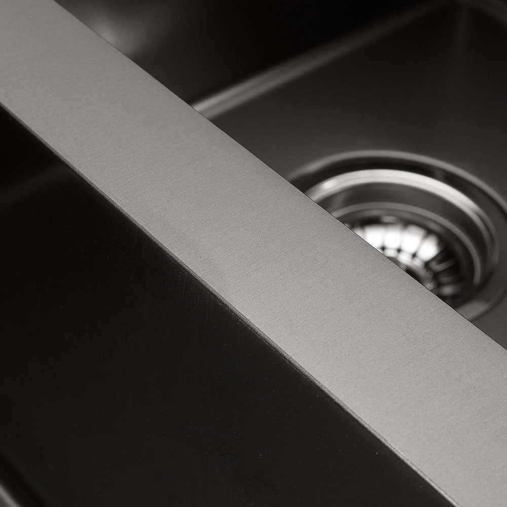 Stainless steel kitchen sink, black single bowl 51x45cm