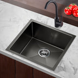 Stainless steel kitchen sink, black single bowl 51x45cm