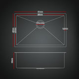 Stainless steel kitchen sink with pull out mixer tap, black single bowl 60x45cm