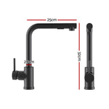 Stainless steel kitchen sink with pull out mixer tap, black single bowl 60x45cm