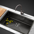 Stainless steel kitchen sink, black single bowl 70x45cm