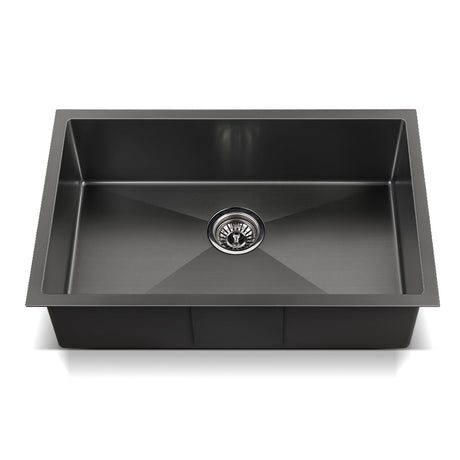 Stainless steel kitchen sink, black single bowl 70x45cm