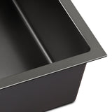 Stainless steel kitchen sink, black single bowl 70x45cm