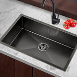 Stainless steel kitchen sink, black single bowl 70x45cm