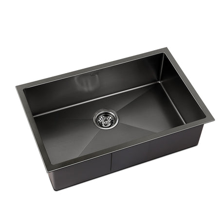 Stainless steel kitchen sink, black single bowl 70x45cm