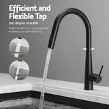 Stainless steel kitchen sink with pull out mixer tap, black single bowl 70x45cm