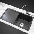 Stainless steel kitchen sink, black single bowl 75x45cm