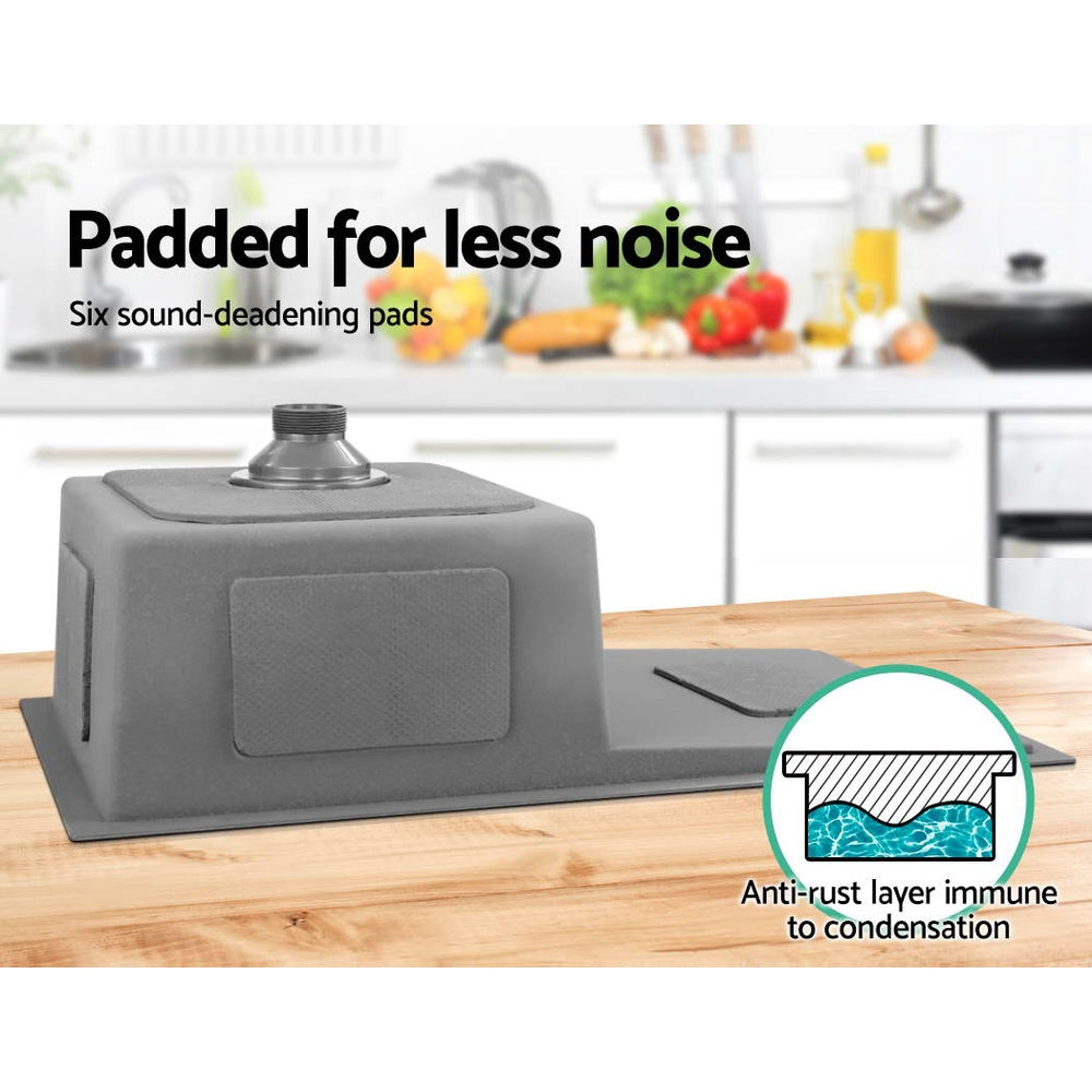 Stainless steel kitchen sink, black single bowl 75x45cm