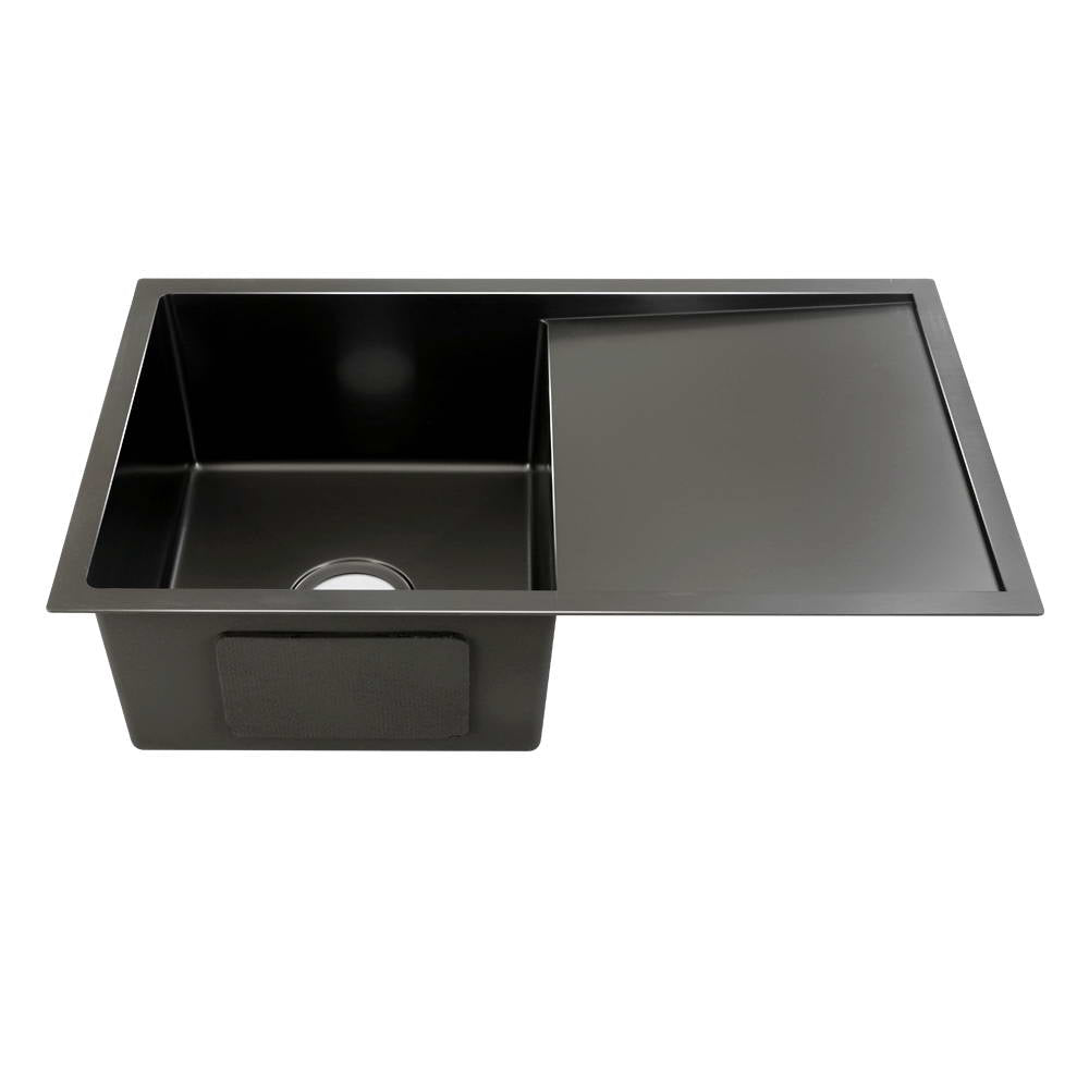 Stainless steel kitchen sink, black single bowl 75x45cm