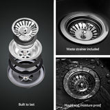 Stainless steel kitchen sink, black single bowl 75x45cm