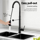 Stainless steel kitchen sink with pull out mixer tap, black double bowl 77x45cm