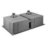 Stainless steel kitchen sink, black double bowl 77x45cm