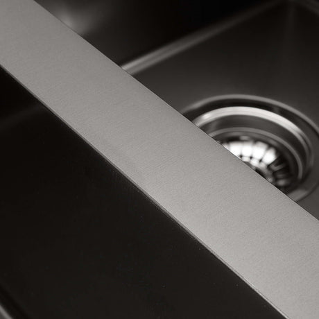 Stainless steel kitchen sink, black double bowl 77x45cm