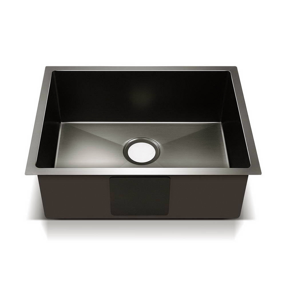Stainless steel kitchen sink, black single bowl 60x45cm