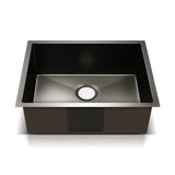 Stainless steel kitchen sink, black single bowl 60x45cm