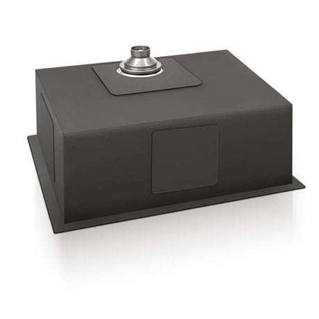Stainless steel kitchen sink, black single bowl 60x45cm