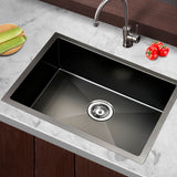 Stainless steel kitchen sink, black single bowl 60x45cm