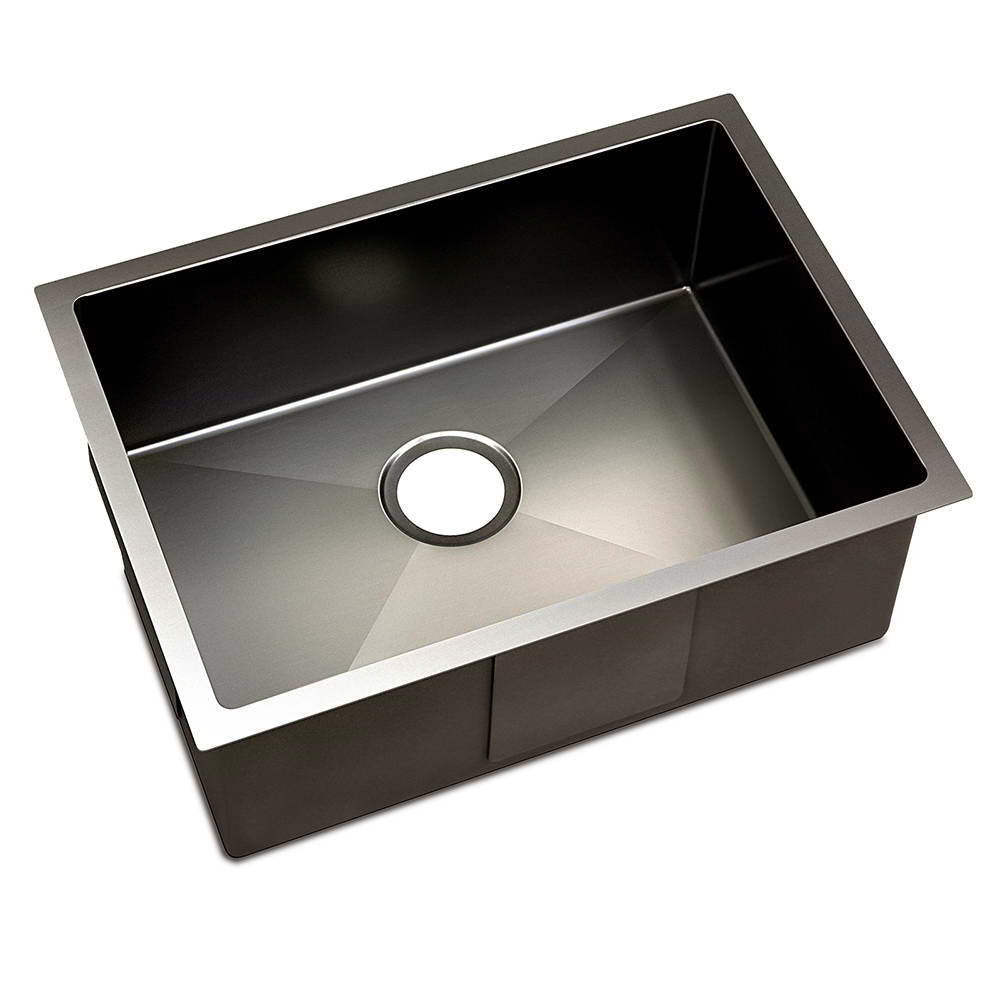 Stainless steel kitchen sink, black single bowl 60x45cm