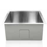 Kitchen sink, stainless steel silver single bowl 36x36cm