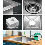 Kitchen sink, stainless steel silver single bowl 36x36cm