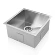 Kitchen sink, stainless steel silver single bowl 36x36cm