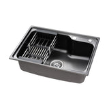 Kitchen sink, stainless steel black single bowl 61x43cm